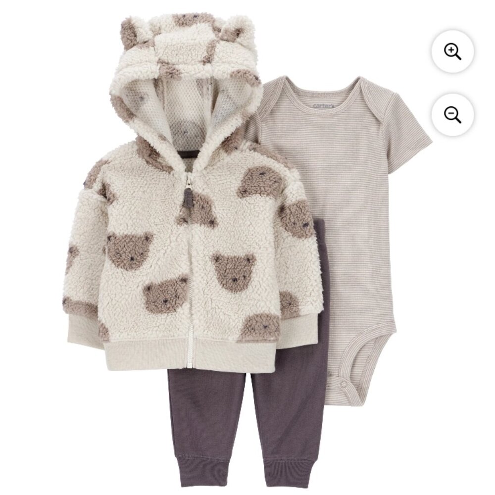 Carter's Baby Boy Brown Bear Outfit Set 3-Piece
